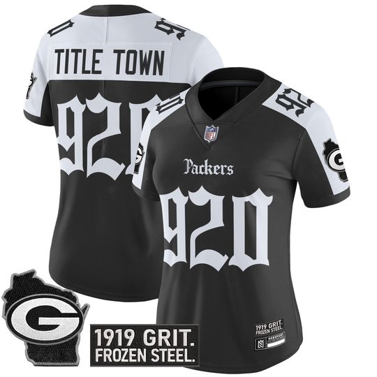 Women's Green Bay Packers 'Gothic Frozen Tundra Edition' Vapor Limited Jersey - All Stitched