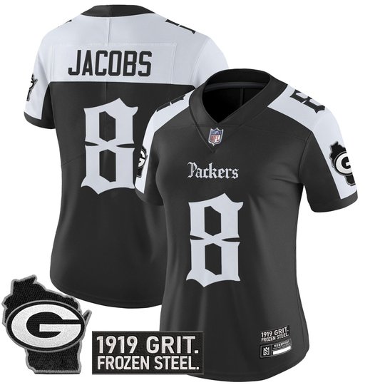 Women's Green Bay Packers 'Gothic Frozen Tundra Edition' Vapor Limited Jersey - All Stitched