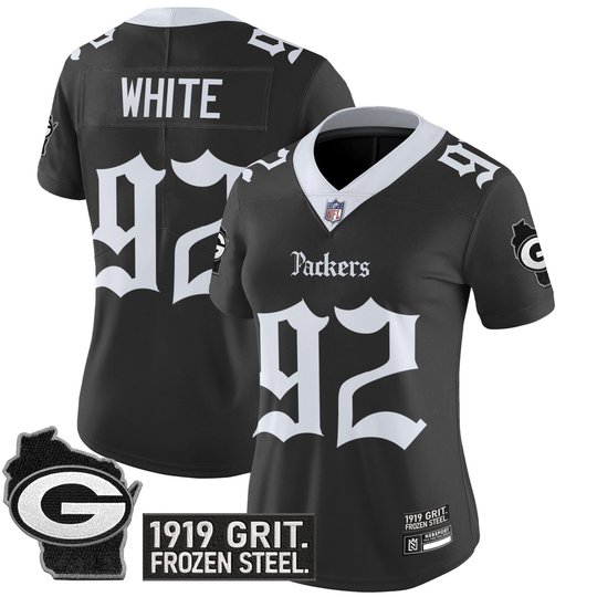 Women's Green Bay Packers 'Gothic Frozen Tundra Edition' Vapor Limited Jersey - All Stitched