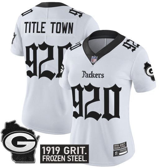 Women's Green Bay Packers 'Gothic Frozen Tundra Edition' Vapor Limited Jersey - All Stitched