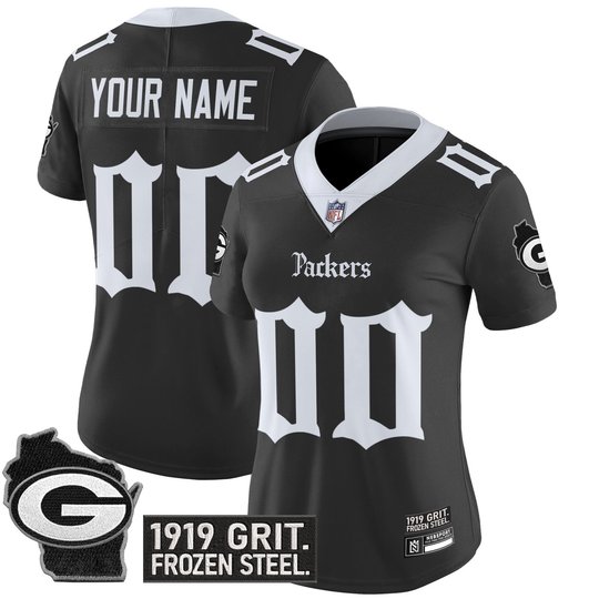 Green Bay Packers 'Gothic Frozen Tundra Edition' Vapor Limited Custom Jersey - All Stitched