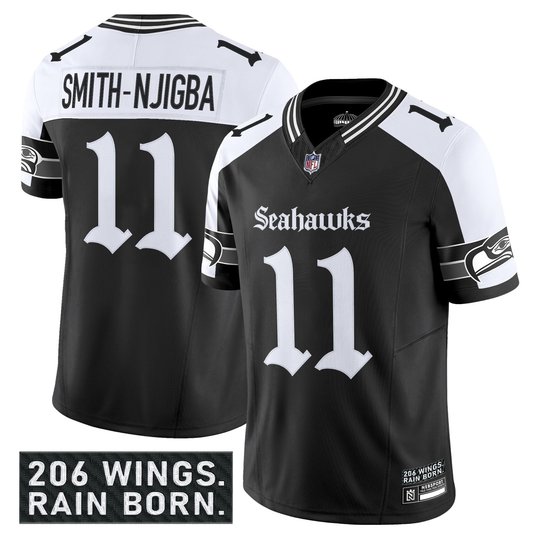 Men's Seattle Seahawks 'Gothic Rain City Shadows Edition' Vapor Limited Jersey - All Stitched