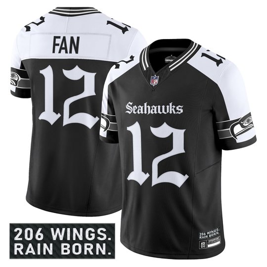 Men's Seattle Seahawks 'Gothic Rain City Shadows Edition' Vapor Limited Jersey - All Stitched