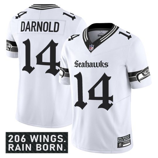 Men's Seattle Seahawks 'Gothic Rain City Shadows Edition' Vapor Limited Jersey - All Stitched