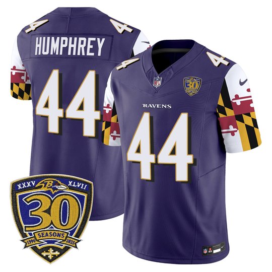 Men's Baltimore Ravens 'Maryland Flag Edition' Vapor Limited Jersey - 30th Anniversary Patch - All Stitched