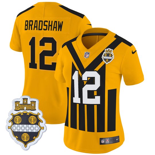 Women's Pittsburgh Steelers 1933 Patch Throwback Vapor Limited Jersey - All Stitched