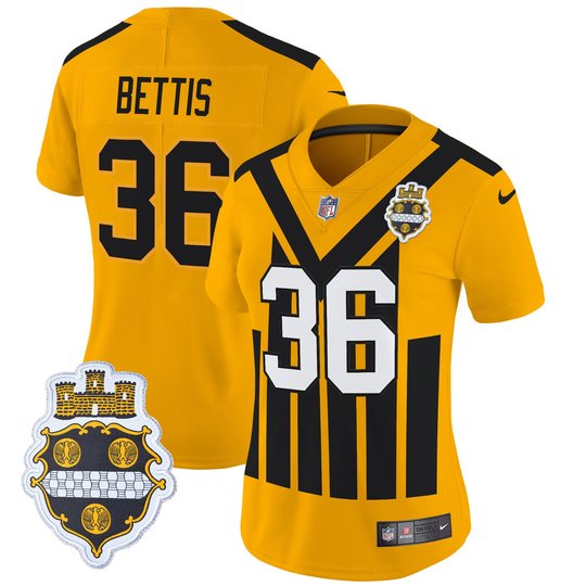 Women's Pittsburgh Steelers 1933 Patch Throwback Vapor Limited Jersey - All Stitched