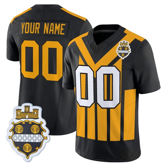 Pittsburgh Steelers 1933 Patch Throwback Vapor Limited Custom Jersey V2 - All Stitched