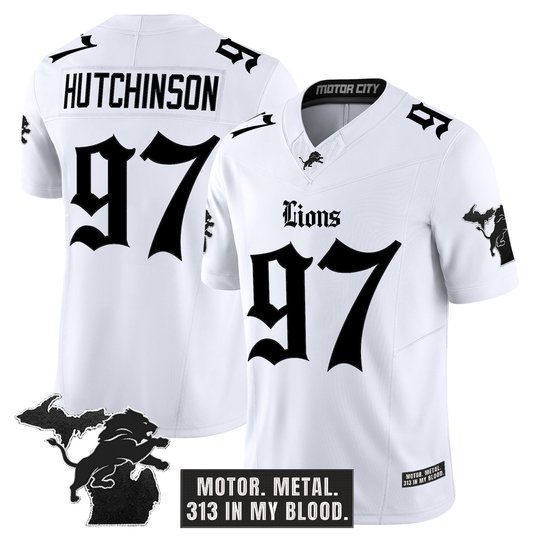 Men's Detroit Lions 'Gothic Motor Grit Edition' Vapor Limited Jersey V2 - All Stitched
