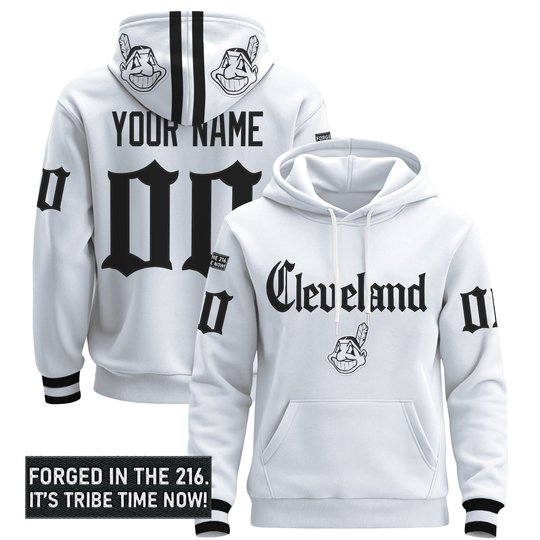 Cleveland Indians 'Gothic Iron Edition' Premium Custom Pullover Hoodie - All Stitched