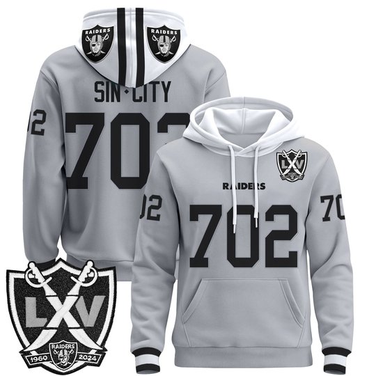 Men's Las Vegas Raiders 2025 Premium Pullover Hoodie - All Stitched
