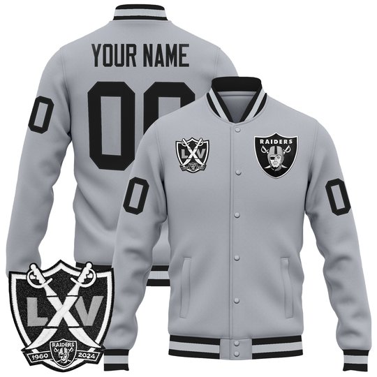 Las Vegas Raiders 65th Anniversary Patch Premium Custom Jacket - All Stitched