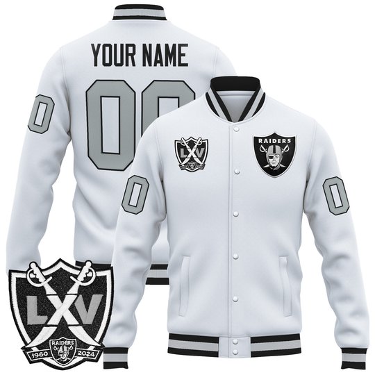 Las Vegas Raiders 65th Anniversary Patch Premium Custom Jacket - All Stitched