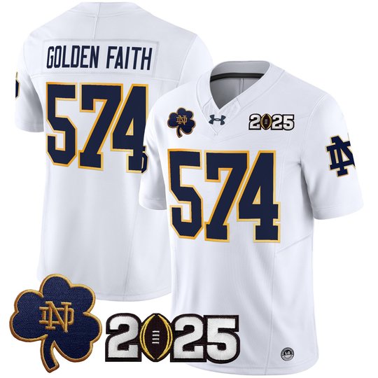Men's Notre Dame Fighting Irish 2025 CFP Final Patch Vapor Limited Jersey - All Stitched