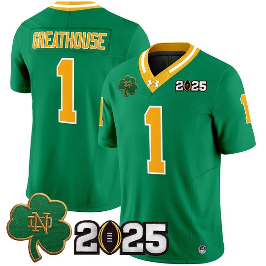 Men's Notre Dame Fighting Irish 2025 CFP Final Patch Vapor Limited Jersey - All Stitched