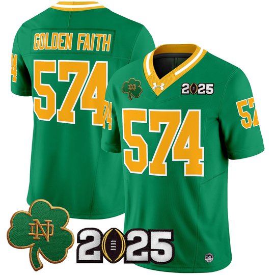 Men's Notre Dame Fighting Irish 2025 CFP Final Patch Vapor Limited Jersey - All Stitched
