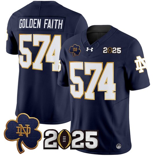 Men's Notre Dame Fighting Irish 2025 CFP Final Patch Vapor Limited Jersey - All Stitched