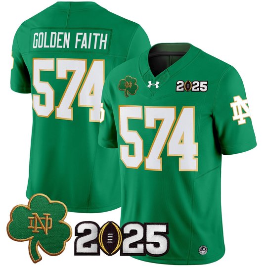 Men's Notre Dame Fighting Irish 2025 CFP Final Patch Vapor Limited Jersey - All Stitched