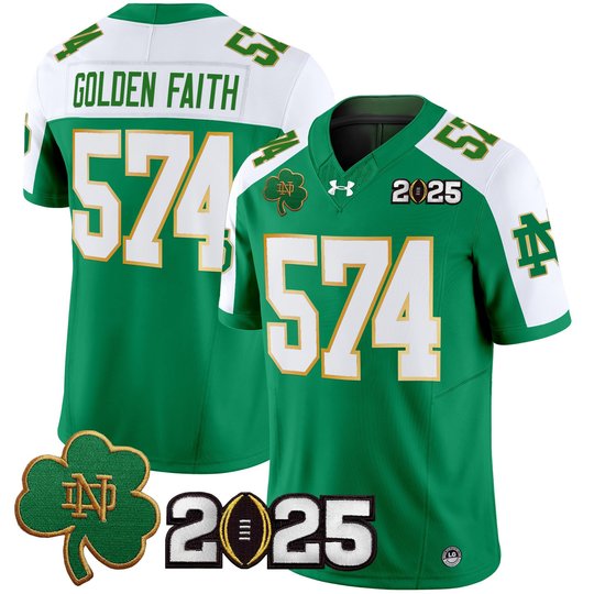 Men's Notre Dame Fighting Irish 2025 CFP Final Patch Vapor Limited Jersey - All Stitched