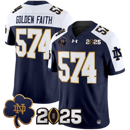 Men's Notre Dame Fighting Irish 2025 CFP Final Patch Vapor Limited Jersey - All Stitched