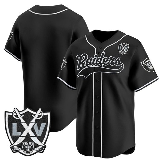 Men's Las Vegas Raiders 65th Anniversary Patch Vapor Baseball Jersey - All Stitched