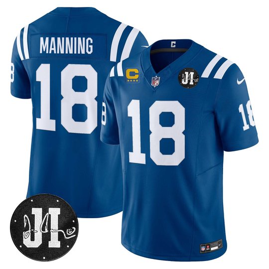 Men's Indianapolis Colts 2025 Jim Irsay Patch Vapor Limited Jersey - All Stitched