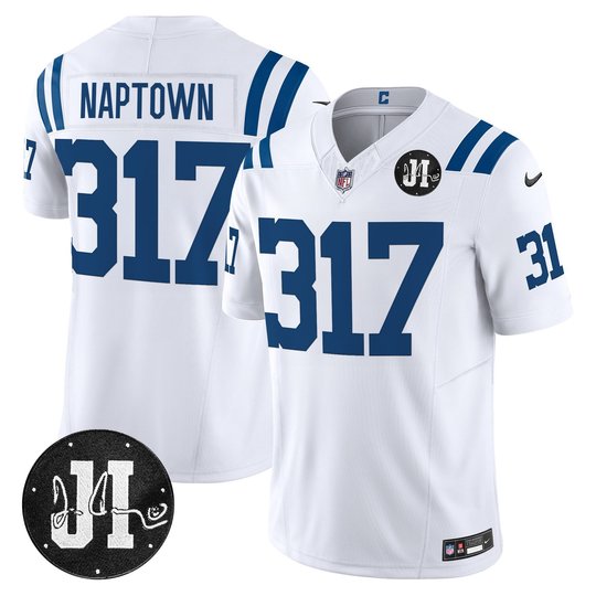 Men's Indianapolis Colts 2025 Jim Irsay Patch Vapor Limited Jersey - All Stitched