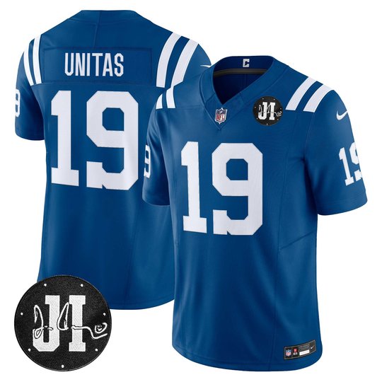 Men's Indianapolis Colts 2025 Jim Irsay Patch Vapor Limited Jersey - All Stitched