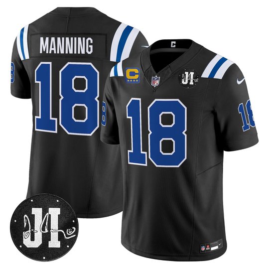 Men's Indianapolis Colts 2025 Jim Irsay Patch Vapor Limited Jersey - All Stitched