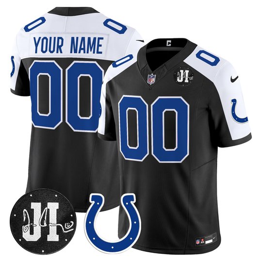 Indianapolis Colts 2025 Jim Irsay Patch Vapor Limited Custom Jersey - All Stitched