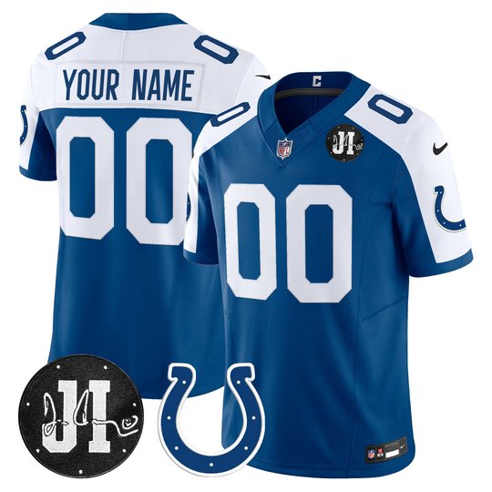 Indianapolis Colts 2025 Jim Irsay Patch Vapor Limited Custom Jersey - All Stitched