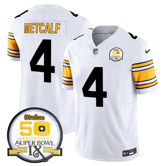 Men's Steelers 50th Anniversary Of Super Bowl IX Patch Vapor Limited Jersey - All Stitched