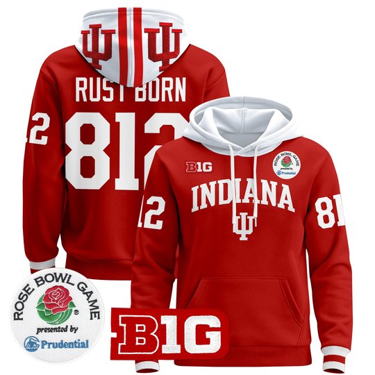Men's Indiana Hoosiers 2025 Rose Bowl Premium Pullover Hoodie - All Stitched