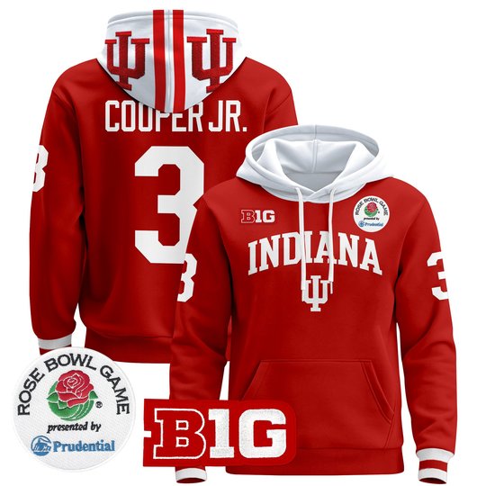Men's Indiana Hoosiers 2025 Rose Bowl Premium Pullover Hoodie - All Stitched