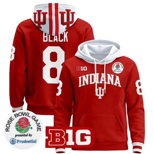 Men's Indiana Hoosiers 2025 Rose Bowl Premium Pullover Hoodie - All Stitched