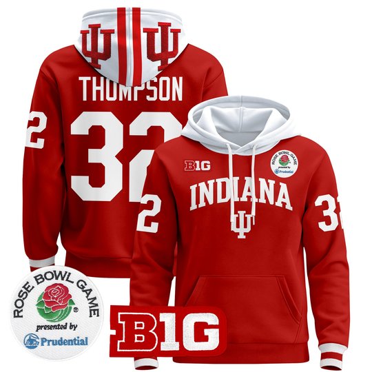 Men's Indiana Hoosiers 2025 Rose Bowl Premium Pullover Hoodie - All Stitched