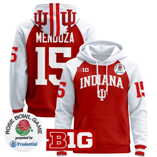 Men's Indiana Hoosiers 2025 Rose Bowl Premium Pullover Hoodie - All Stitched