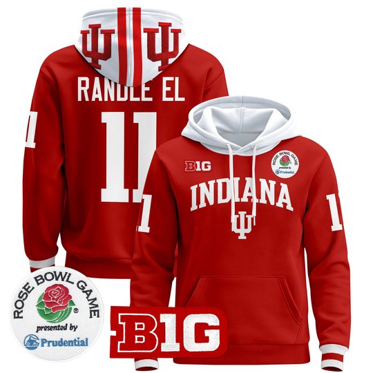 Men's Indiana Hoosiers 2025 Rose Bowl Premium Pullover Hoodie - All Stitched