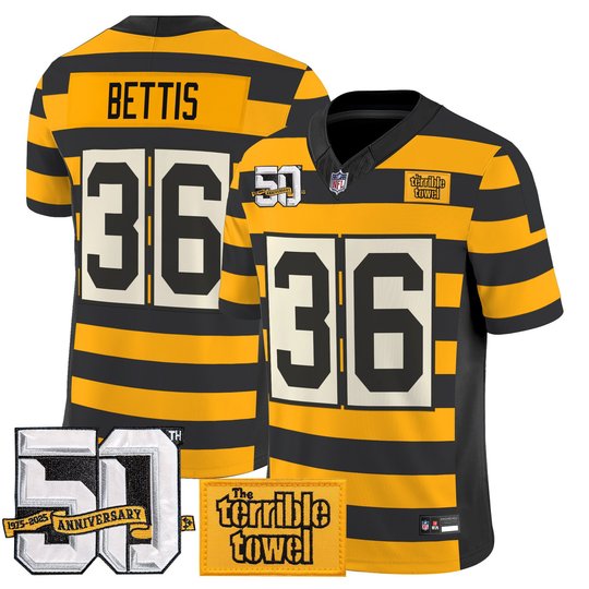 Pittsburgh Steelers Bumblebee 50th Terrible Towel Vapor Limited Jersey - All Stitched