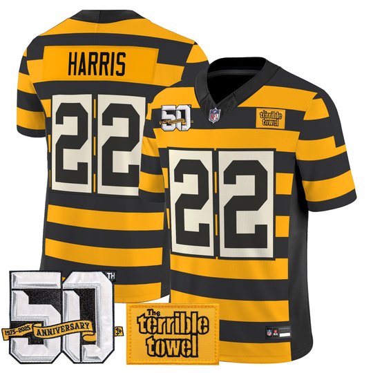 Pittsburgh Steelers Bumblebee 50th Terrible Towel Vapor Limited Jersey - All Stitched