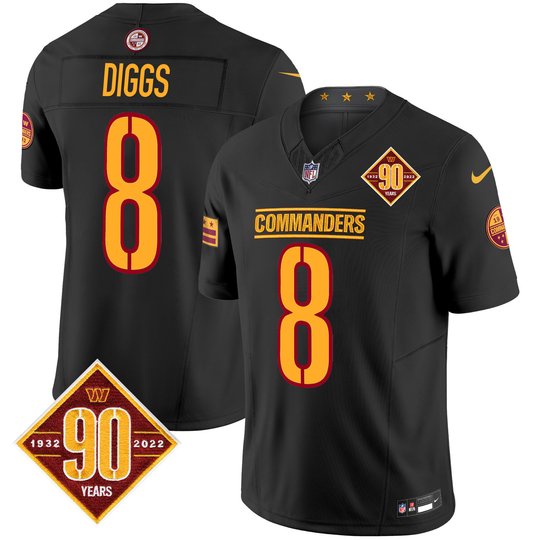 Men's Washington Commanders 90th Anniversary Patch Vapor Limited Jersey - All Stitched