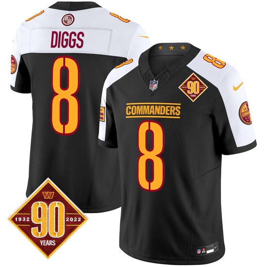 Men's Washington Commanders 90th Anniversary Patch Vapor Limited Jersey - All Stitched