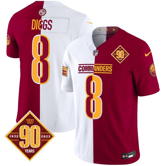 Men's Washington Commanders 90th Anniversary Patch Vapor Limited Jersey - All Stitched