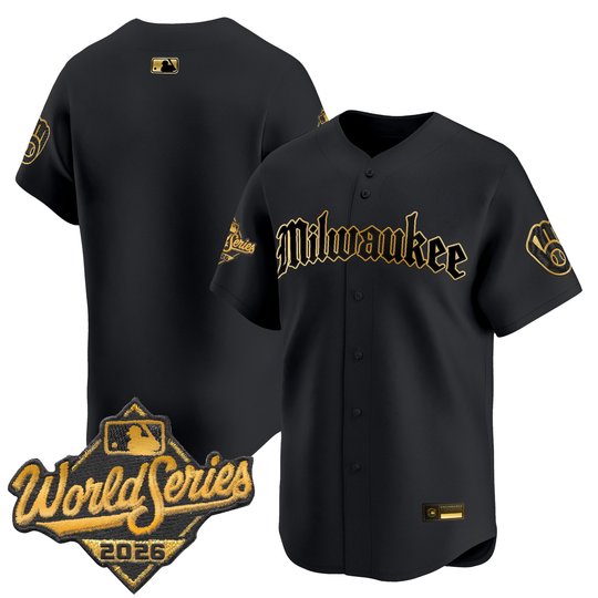 Men's Milwaukee Brewers 2026 World Series Vapor Premier Limited Jersey - Gothic Edition - All Stitched