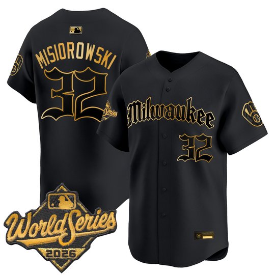 Men's Milwaukee Brewers 2026 World Series Vapor Premier Limited Jersey - Gothic Edition - All Stitched
