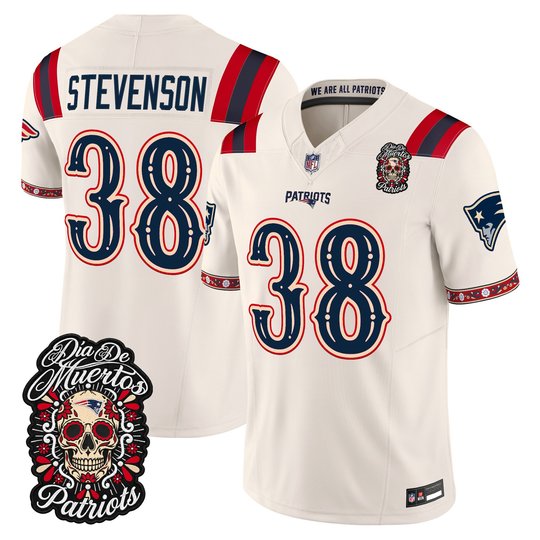 Men's New England Patriots Día de los Muertos Vapor Limited Jersey - All Stitched