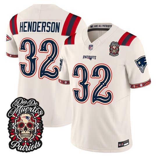 Men's New England Patriots Día de los Muertos Vapor Limited Jersey - All Stitched