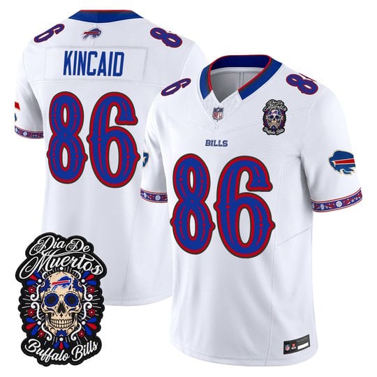 Men's Buffalo Bills Día de los Muertos Vapor Limited Jersey - All Stitched