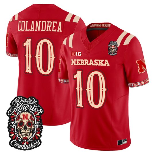 Men's Nebraska Cornhuskers Día de los Muertos Vapor Limited Jersey - All Stitched
