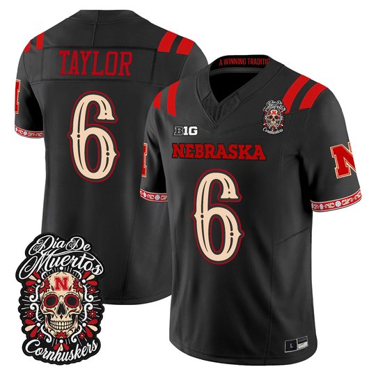 Men's Nebraska Cornhuskers Día de los Muertos Vapor Limited Jersey - All Stitched